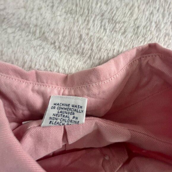Brooks Brothers Mens Pink Cotton Button-Down Dress Shirt 17 1/2-33 Long Sleeve - Picture 4 of 7